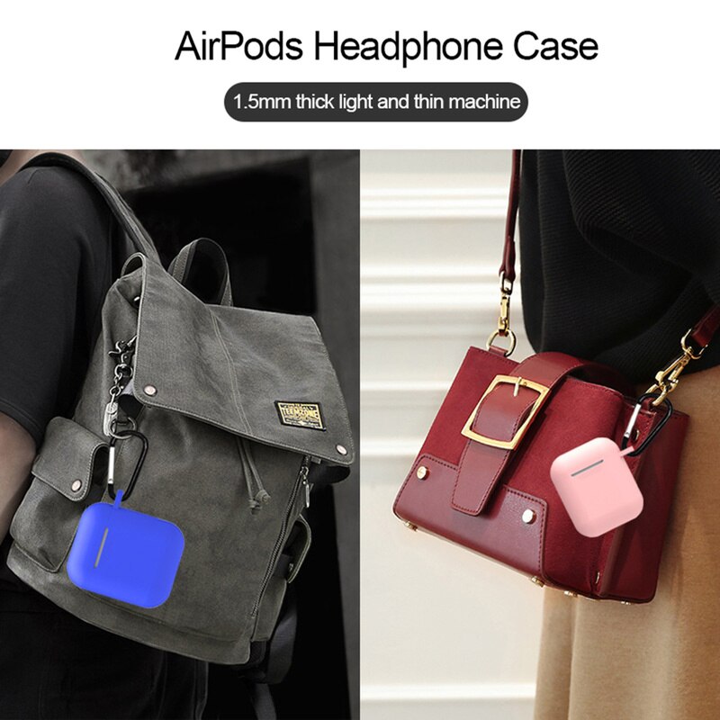 Funda de silicona para auriculares Airpods de Apple, funda protectora delgada suave, 23 colores, 1 unidad