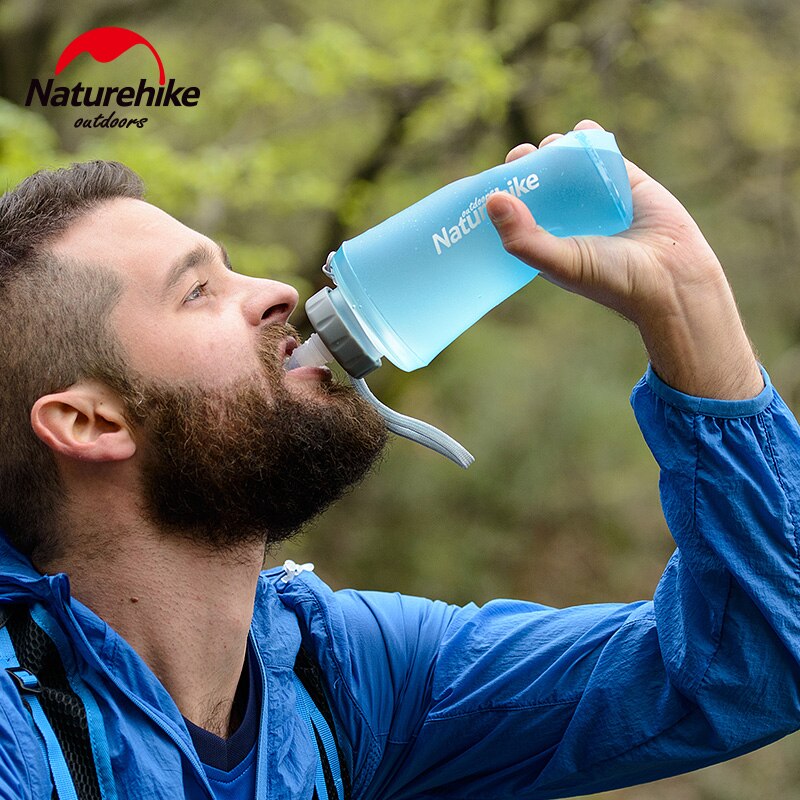 Naturehike 500ML/750ML pieghevole del silicone tazze di bottiglia di acqua di sport tutto'aria aperta da corsa ciclismo campeggio bere vetro