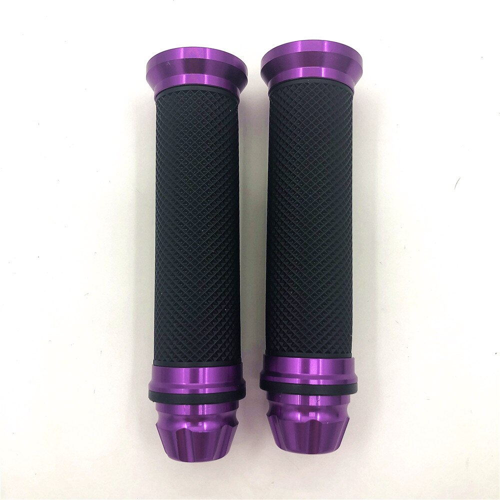 Motorcycle grips hand rubber pedal biker scooter handlebar modified throttle turn Grip Settle Handle Grips: Purple