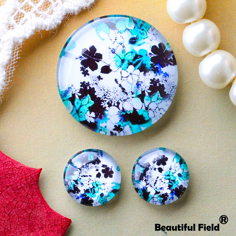 12mm 25mm 14mm 16mm 18mm 20mm zdjęcie piękne szklane kaboszony okrągłe Cameo zestaw Handmade ustawienia kamienne kwiaty FL009