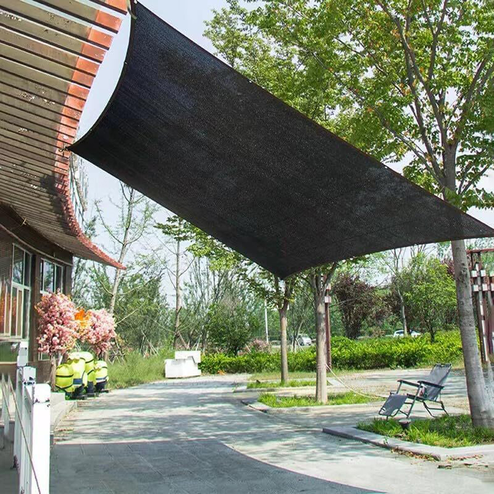 Black Shade Cloth with Grommets Sunblock Shade Mesh Tarp Greenhouse Sunshade Net 50% Shading Net for Outdoor Garden Buildings
