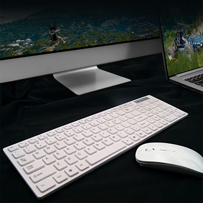 Silent Ultra-thin 2.4G Wireless Keyboard and Mouse Set for Laptop PC Computer Universal