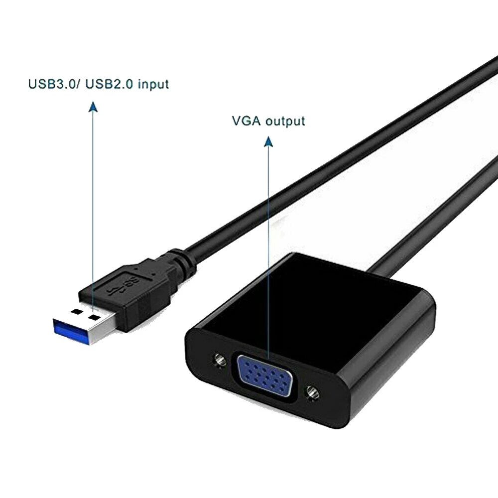 Usb 3.0 Naar Vga Video Grafische Kaart Adapter Display Externe Cable Adapter Voor Pc Hdtv 1080P/Usb 3.0 vrouw Vga Connector