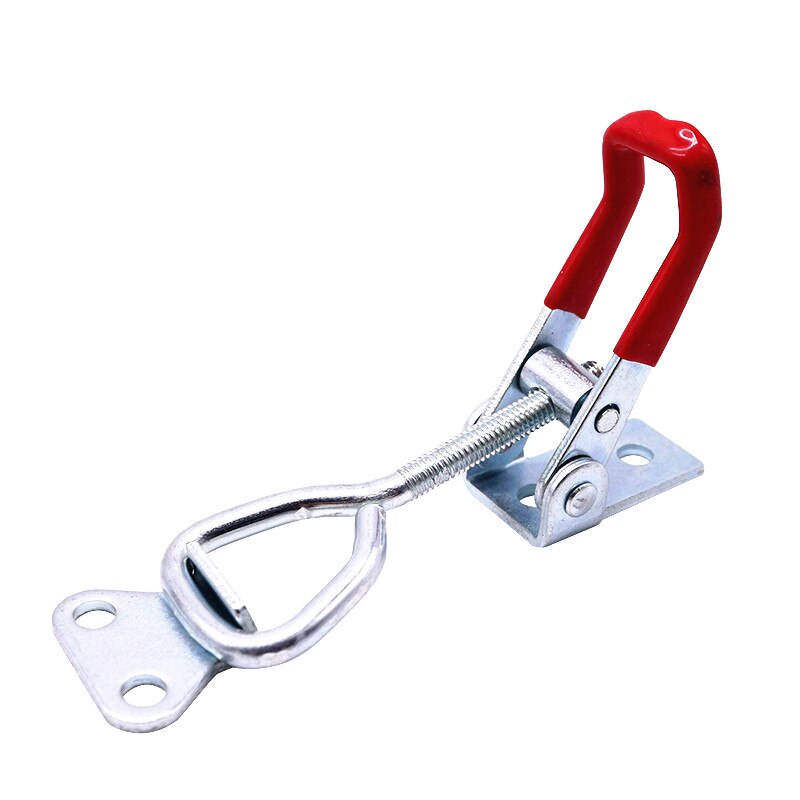 1 st justerbar vippspärr hake hasp skåp lådor spak handtag klämma hasp vipp spärr spärr lås silver+röd