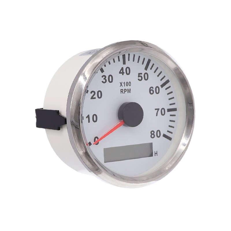 Marine Tachometer 8K Digital Meter fit Car Boat Diesel Generator Engine Gasoline Engine With Red Backlight 12-24V