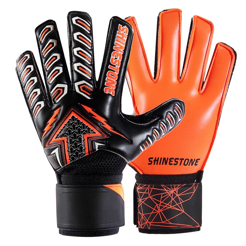 Målvaktshandskar i Latex för Vuxna - Fingerskydd, Andningsbara, Halkfria: ST930 Svart orange / Vuxen Storlek 10