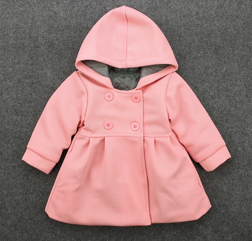 Winter style little girl children's Korean baby warm coat Hooded Coat 3 colors available: C / 100CM