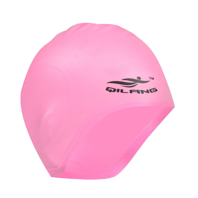 Blauw/rode zwemmutsen zwemmuts waterdichte badmuts oorbeschermer siliconen duikhoed buitenactiviteiten effen badmuts: Roze