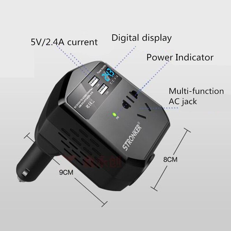 Bil usb power inverter laddare 12v/24v to 220v output omvandlare adapter kontakt bilelektronik tillbehör högspänningsskydd