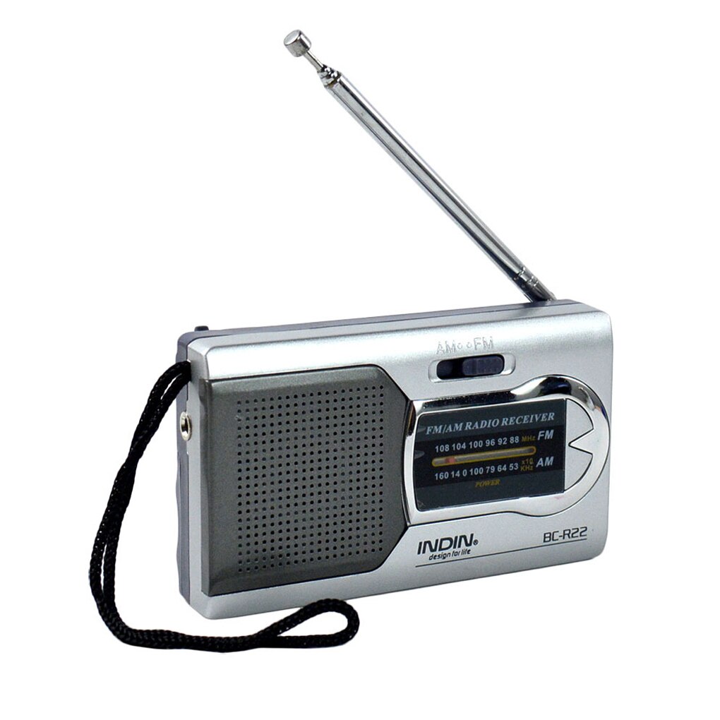 BC-R22 Mini Portable Radio Handheld Digital AM/FM Telescopic Antenna Radio Receiver for Walking Travelling