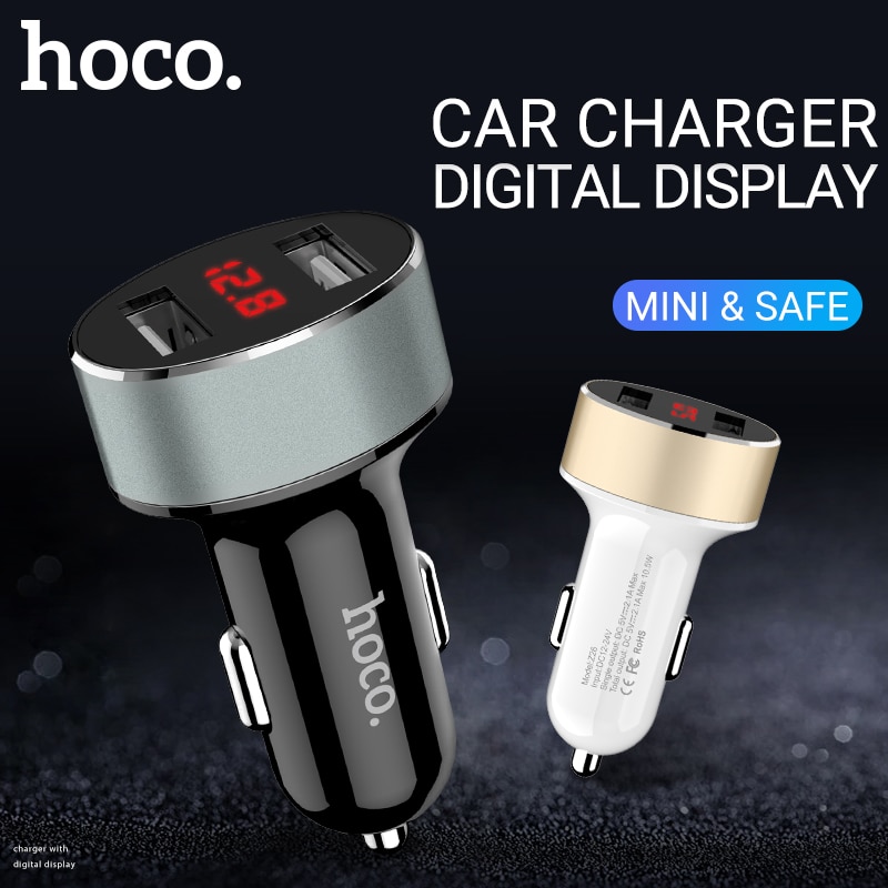 Hoco autolader usb opladen adapter 12 24 volt beste draagbare snelle mini dual usb een poort voor apple iphone 6 7 8 x android telefoons