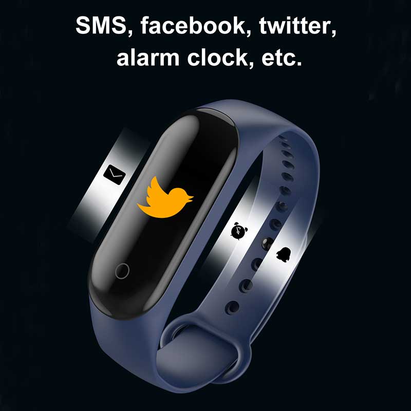 M4 Sports Pedometer for Running Smart Bracelet Step Counter and Bluetooth Waterproof Touch Screen Heart Rate Control Sports