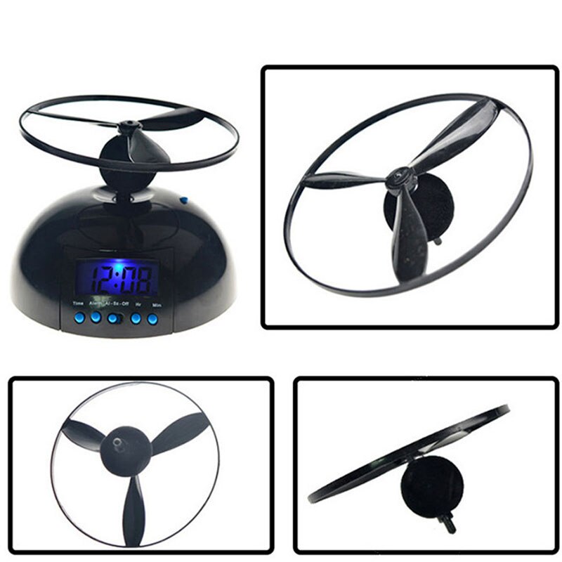 Flying Alarm Clock Crazy Annoying Loud Lazy Screw-Propeller Helicopter Style LED Digital Alarm Clock Despertador