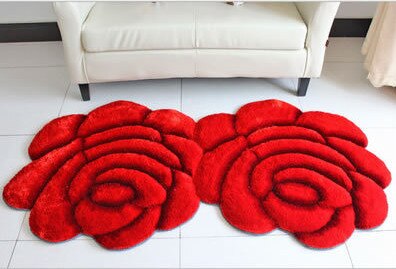 Mode Creatieve Bloem Shaped Rug Europa 3D Dubbele Rose Tapijten Voor Versieren Woonkamer Slaapkamer Delicate Persoonlijke Zachte Mat: Q