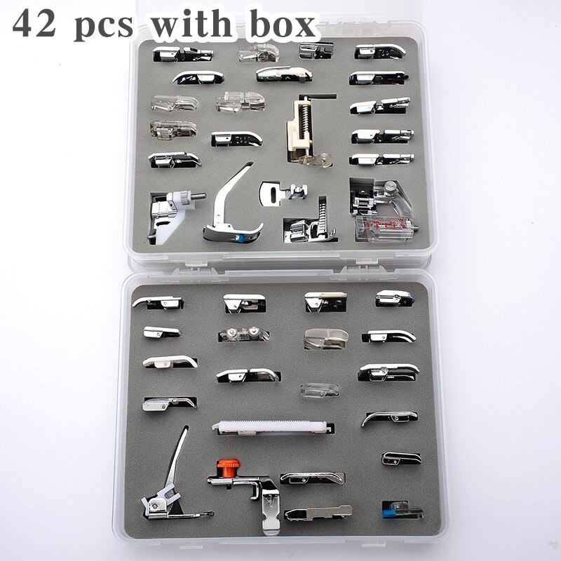 32/52/62/72 pcs Sewing Machine Supplies Presser Foot Feet for Sewing Machines Feet Kit Set With Box For Brother Singer Janome: 42 pcs with box