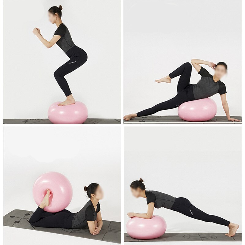 Yoga Ball with Pump Yoga Ball Donut Trainer Body Fitness Crossfit Stretching for Gym Office Home Pilates Balance Yoga Ball