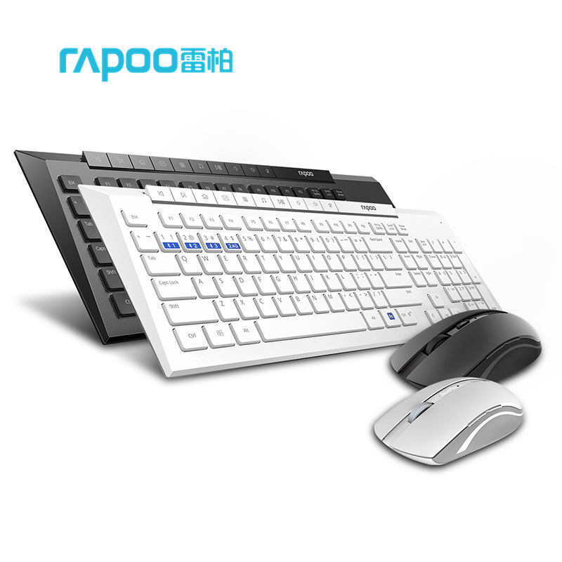 Originele Rapoo 8200M/8200G Multi-mode Stille Draadloze Toetsenbord &amp; Muis Bluetooth3.0/4.0 ,2.4G Draadloze, Schakelen Tussen 3 Apparaten