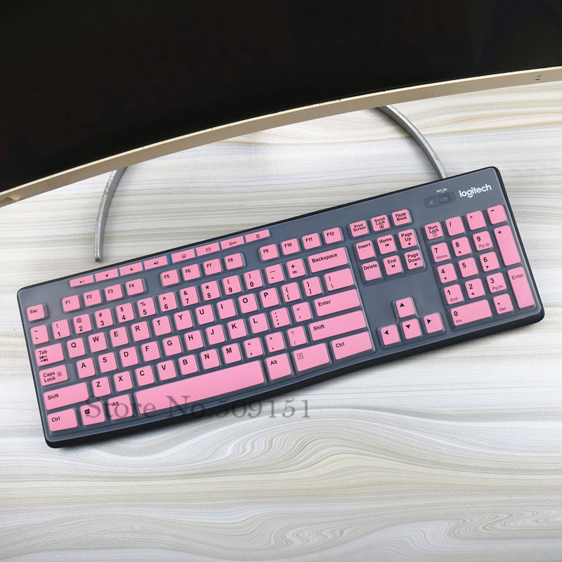 Silicone Keyboard Cover Skin Protector For Logitech MK295 K295 MK275 K275 MK200 K200 MK260 K260 MK270 K270 Mechanical Desktop PC: black