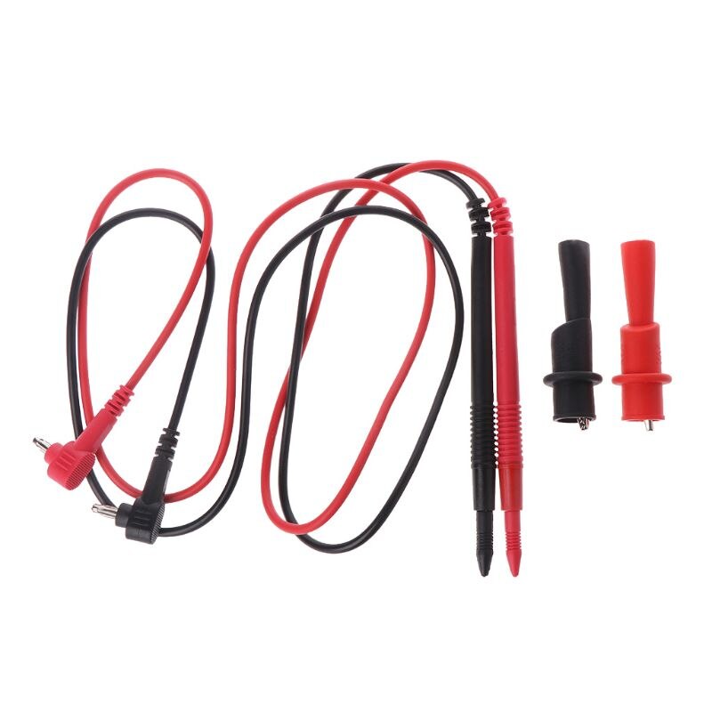 1 Pair Probe Gold-plated Test Leads for Multimeter Needle Tip + Alligator Pliers