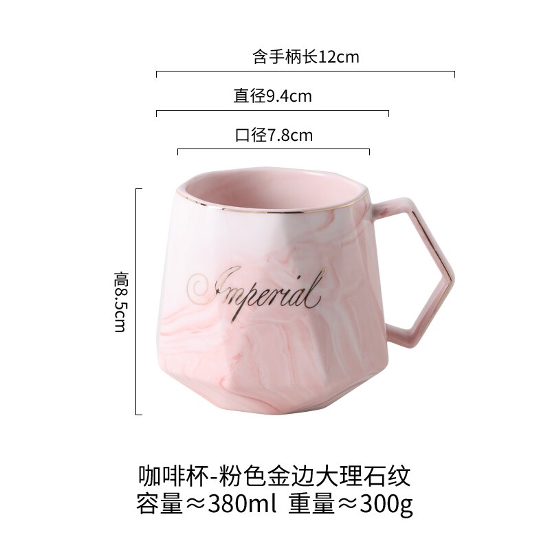LUO – tasse en céramique de JIA-GUI ML pour femme, Mug pour préparer du thé, du café, de l'eau, avec couvercle, cuillère, style nordique, pour le bureau, 380ML, G079: E
