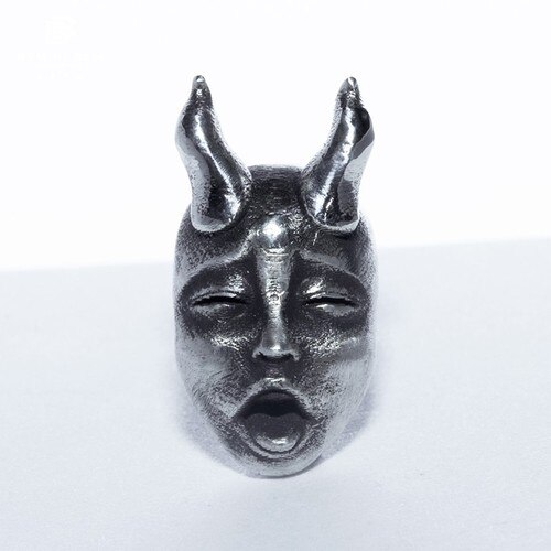 Personality Silver Plated Gothic Horned Demon Baby Stud Earrings Devil Prajna Skull Earrings for Men Women Biker Punk Jewelry: Style 1(1Pcs)