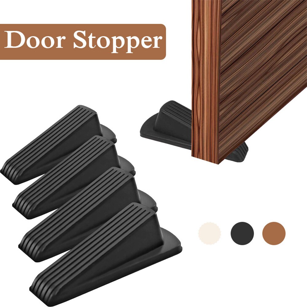 Home Premium Rubber Door Stop - Large Door Stopper Wedge, Multi Surface