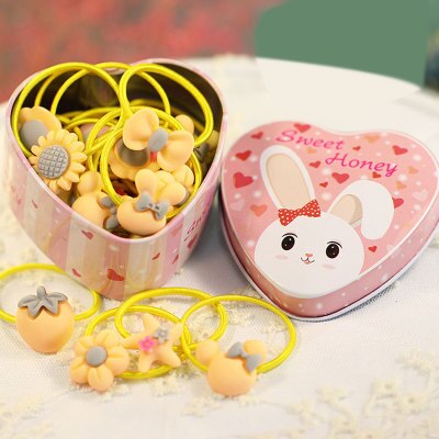 20 stücke Hairwear Cartoon Baby Mädchen Elastische Haar Bands Pferdeschwanz Halter Haar Seil Kinder Gummi Haar Bands Zubehör: Rabbit yellow