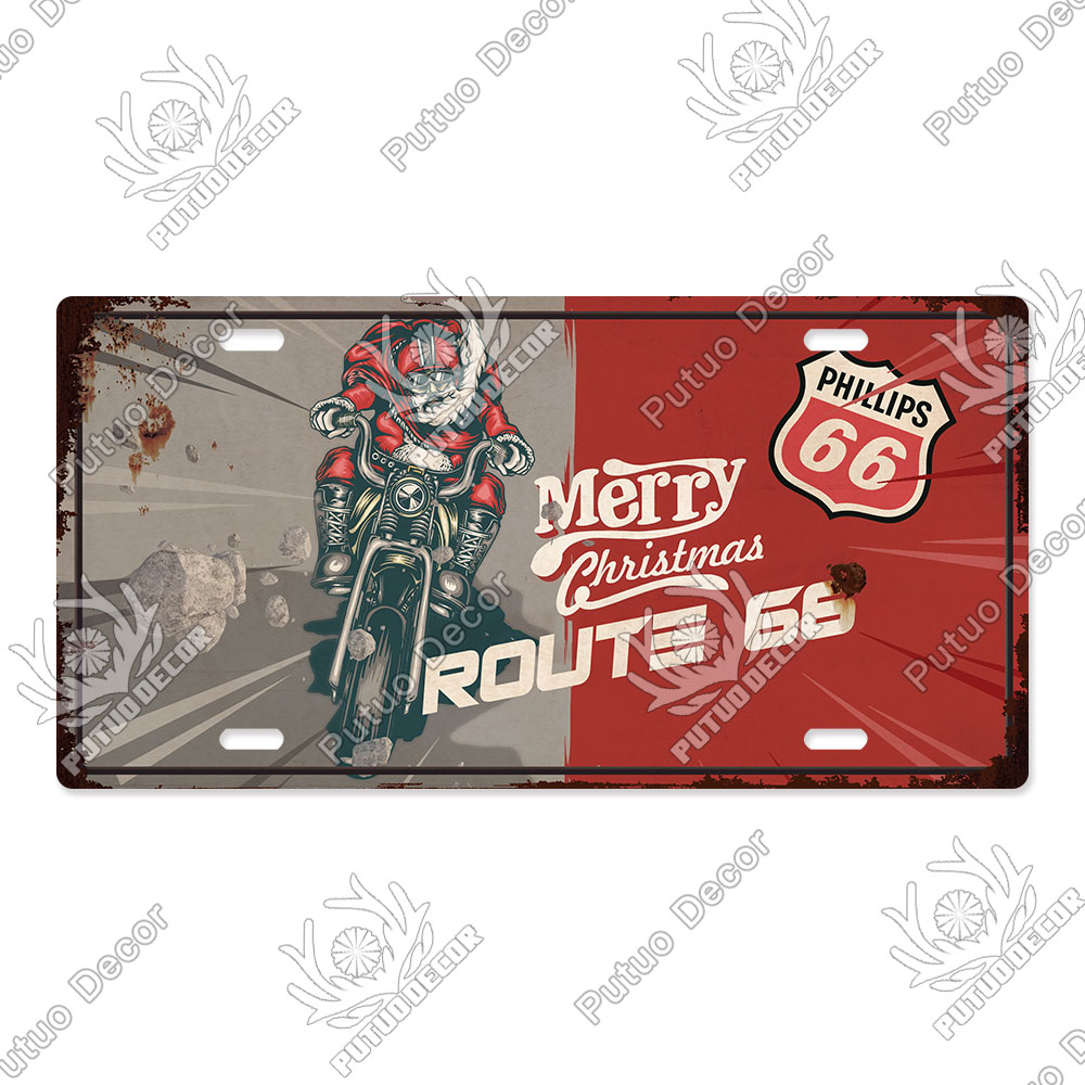 Putuo Decor-placa de matrícula Route 66, letrero de Metal Vintage para Bar, Pub, Gasolinera, garaje, hombre, cueva, decoración de pared del hogar