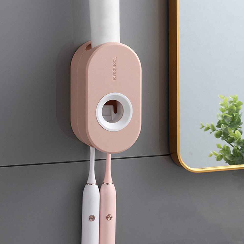 Automatic Toothpaste Dispenser Squeezers Toothpaste Tooth Wall Mount Stand Dust-proof Toothbrush Holder Bathroom Accessories
