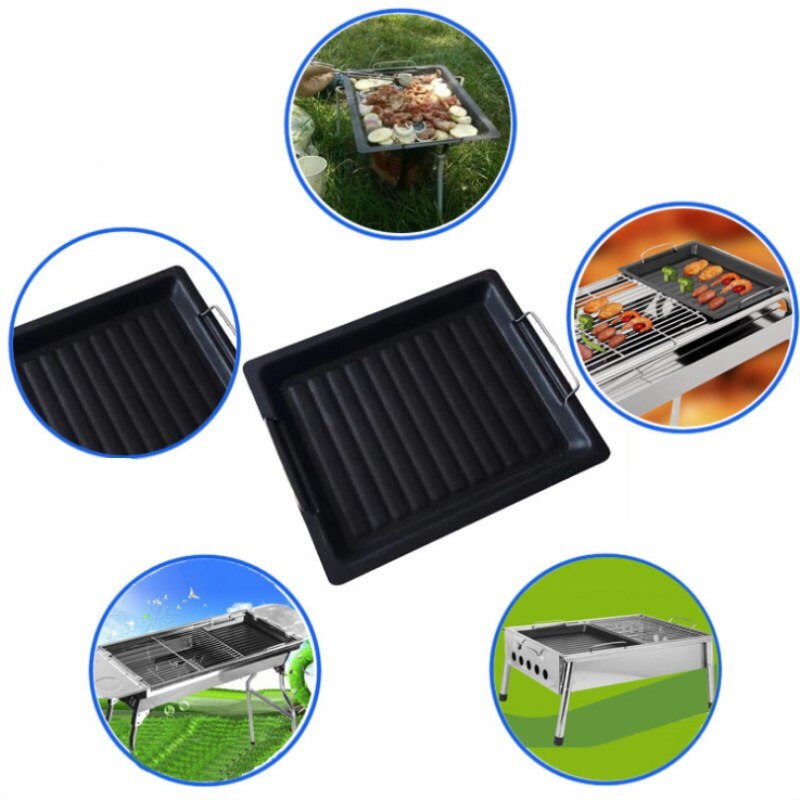 Non-stick Barbecue Frying Pan Bakeware Barbecue Tray Tray Barbecue Accessories Tool 30*25cm Thick Type