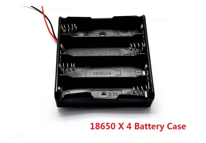 18650 Cell Batterij Houder Opbergdoos Case 1X2X3X4X18650 Diy Open Draad Pins: 4 Battery Case