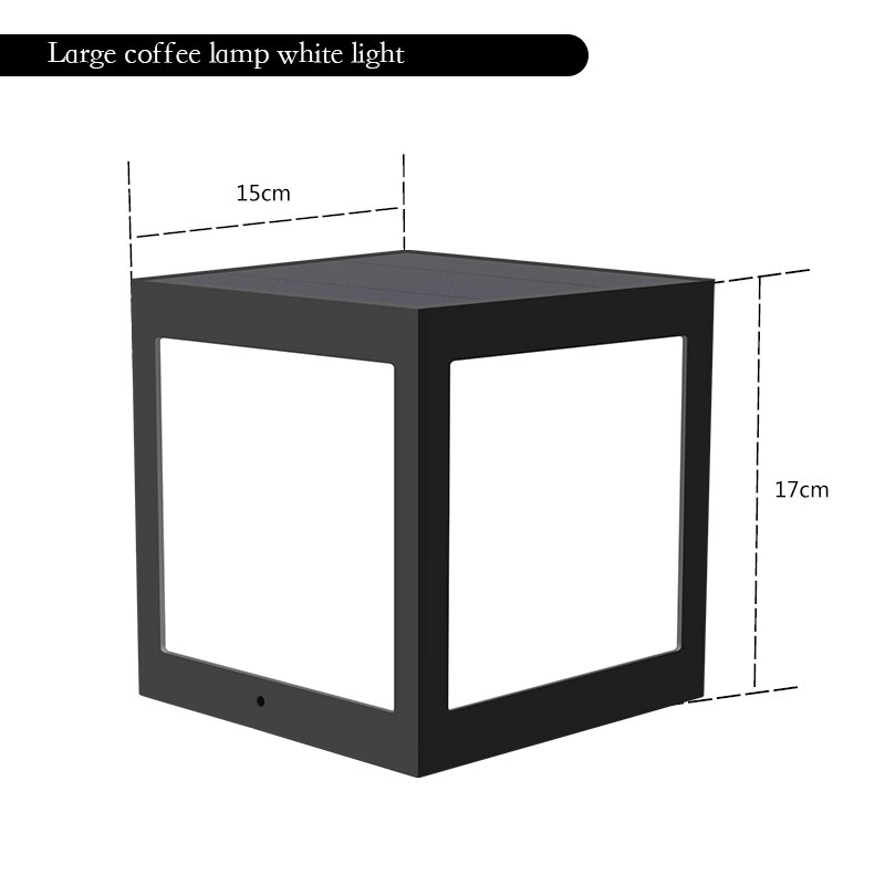 LED Solar Column Headlight Solar Powered Pillar Lamp Outdoor Waterproof Wall Light for Villa Courtyard Landscape Garden Decor: large cool white