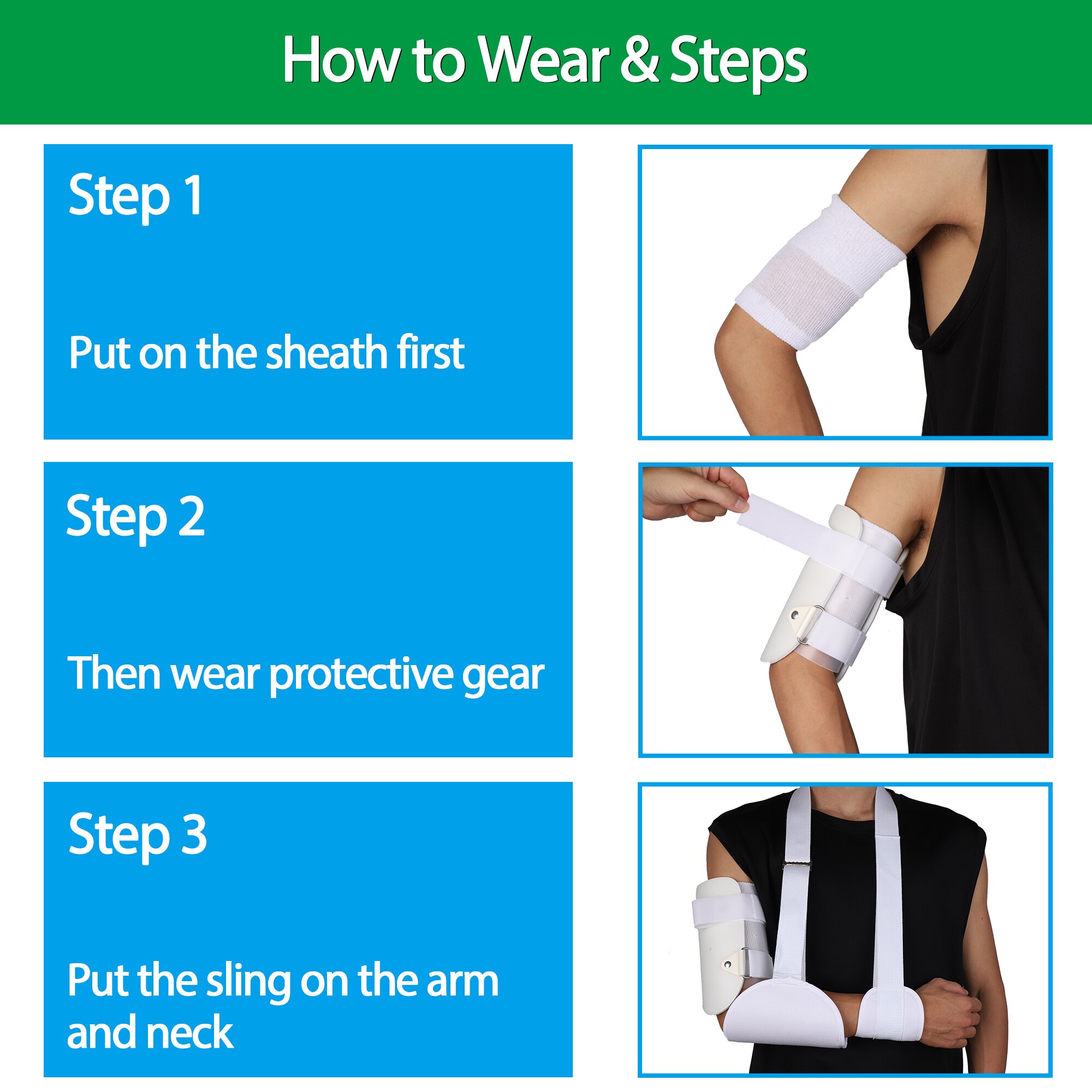 Komber-abrazadera de brazo Humeral para rotura, férula ROM, ortesis de brazo, soporte de hombro, manguito de Sarmiento superior, eslinga y soporte