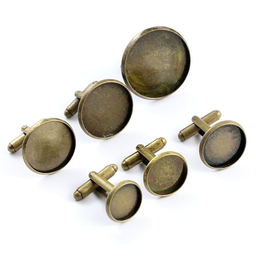10 sztuk/partia 10mm 12mm,14mm,16mm,18mm,20mm, 6 kolory Plated miedzi spinki baza spinki do mankietów Link ustawienia Cabochon Cameo baza: 16mm / Bronze