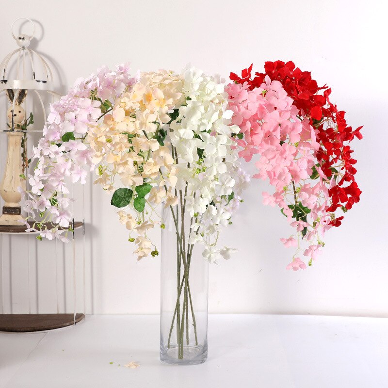 Lan Kwai Fong Stijl Single Stem Wilde Hortensia Imitatie Bloemen Bruiloft Decoratie Kunstmatige Bloem Opknoping Fabrikanten