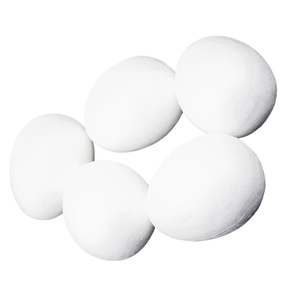 5Pcs White Modelling Craft Polystyrene Foam Eggs 10cm Modelling Craft Polystyrene Foam Eggs DIY Christmas Tree