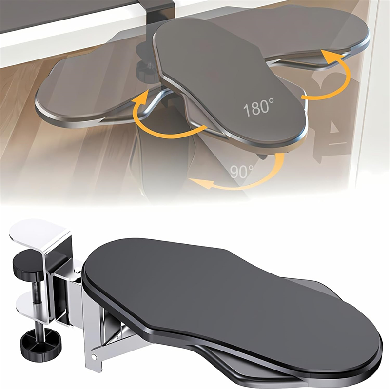 1pc Adjustable Ergonomic Arm Rest - Foldable Desk Extension with Rotating Wrist Pad for Home & Office Comfort Wrist Rest Support