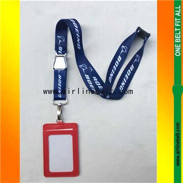 Blauw Boeing seat belt vliegtuig gesp lanyard met ID case houder voor pilot flight crew airman luchtvaart kantoor persoonlijkheid: Boeing red holder