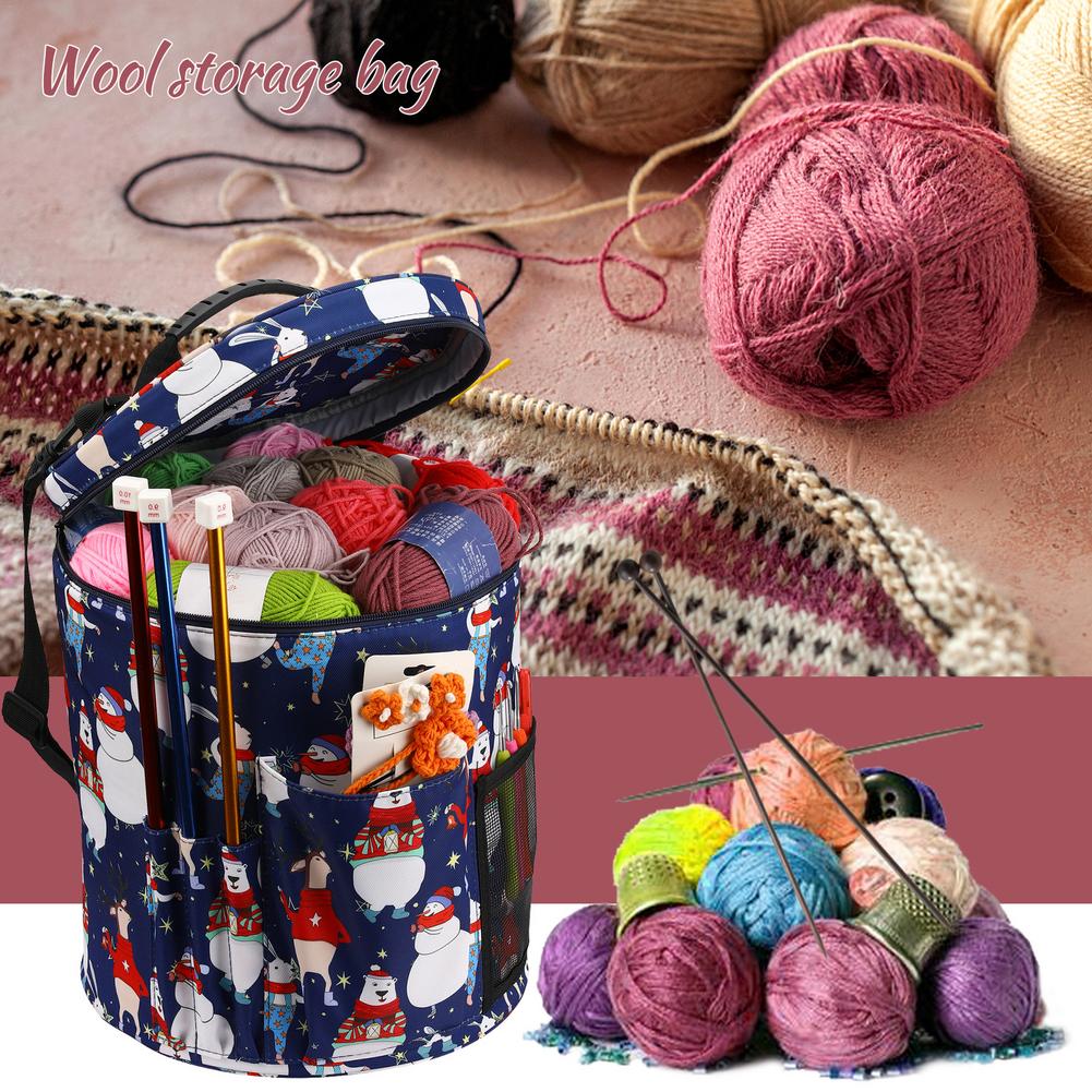 Knitting Bag Yarn Tote Storage Bag For Wool Crochet Hooks Knitting Needles DIY Household Organizer Sewing Tools Accessories