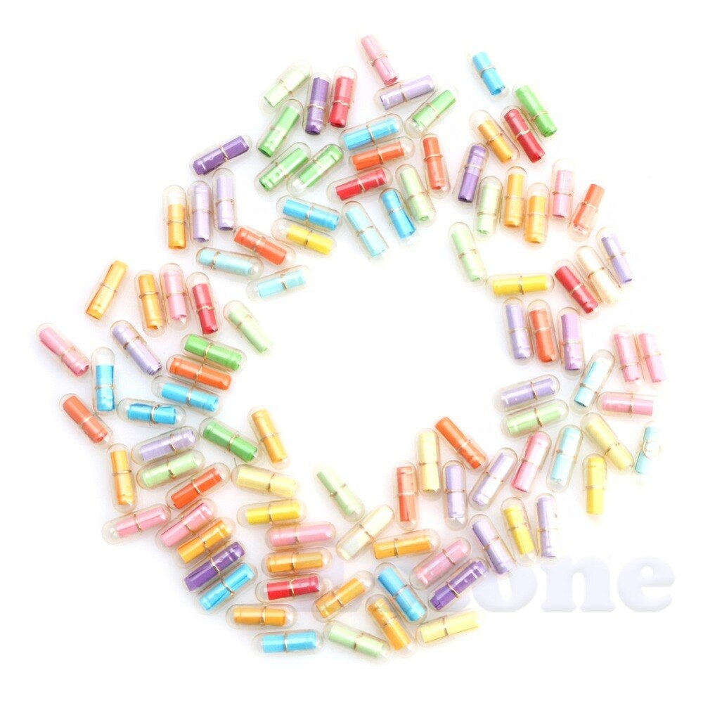 Cápsulas de mensajes de carta de amor, pastillas completamente transparentes de Color, 100/200 Uds.