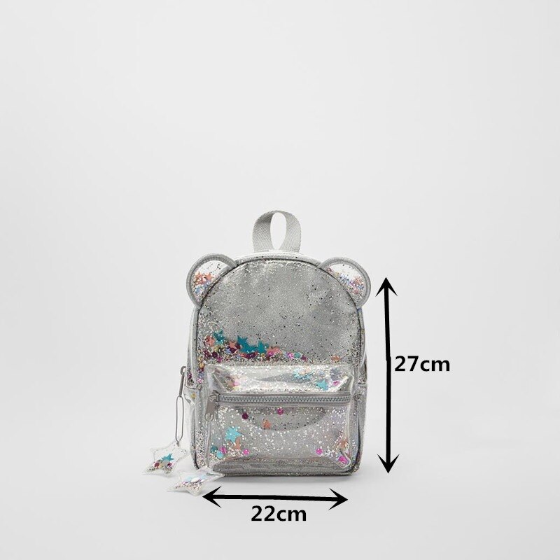 Zilveren kattenoor glitter mini rugzak dames of schattige kinderen glitter glitter pailletten rugzak