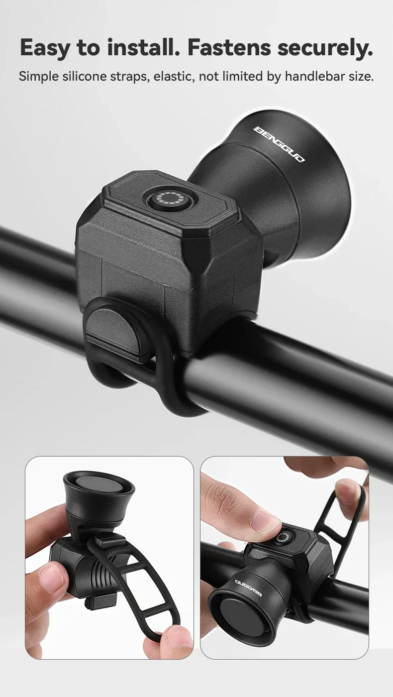 Fietshoorn Mountainbike Batterij/USB Opladen Waterdichte elektronische fietsbel Rijuitrusting Accessoires voor kinderscooters