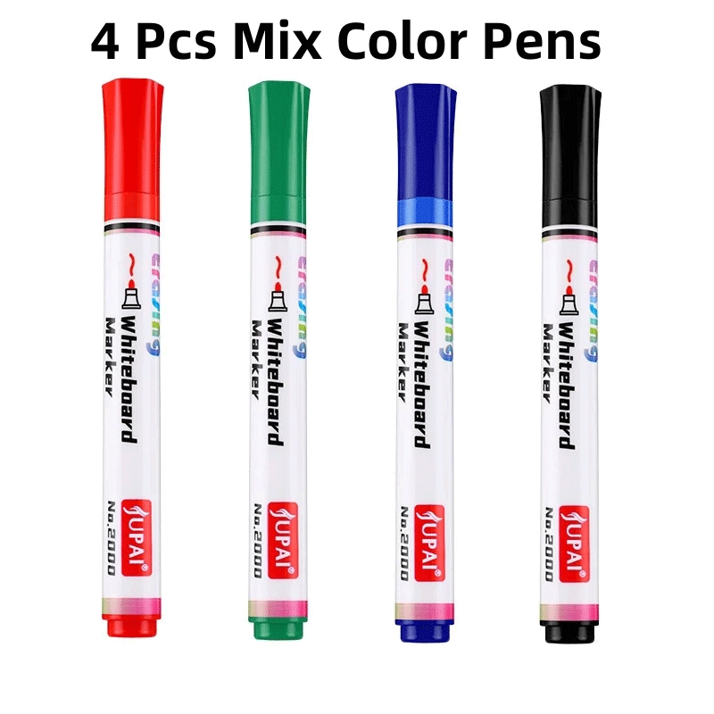 4 stks/set Uitwisbare Magnetische Whiteboard Marker Pen Schoolbord Marker Krijt Glas Keramiek Kantoor School Art Marker Briefpapier