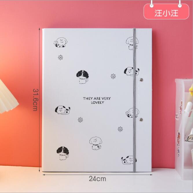 A4 Double Clip Folder Student Information Folder Writing Examination Speech Draft Folder School Supplies Office Stationery: dog