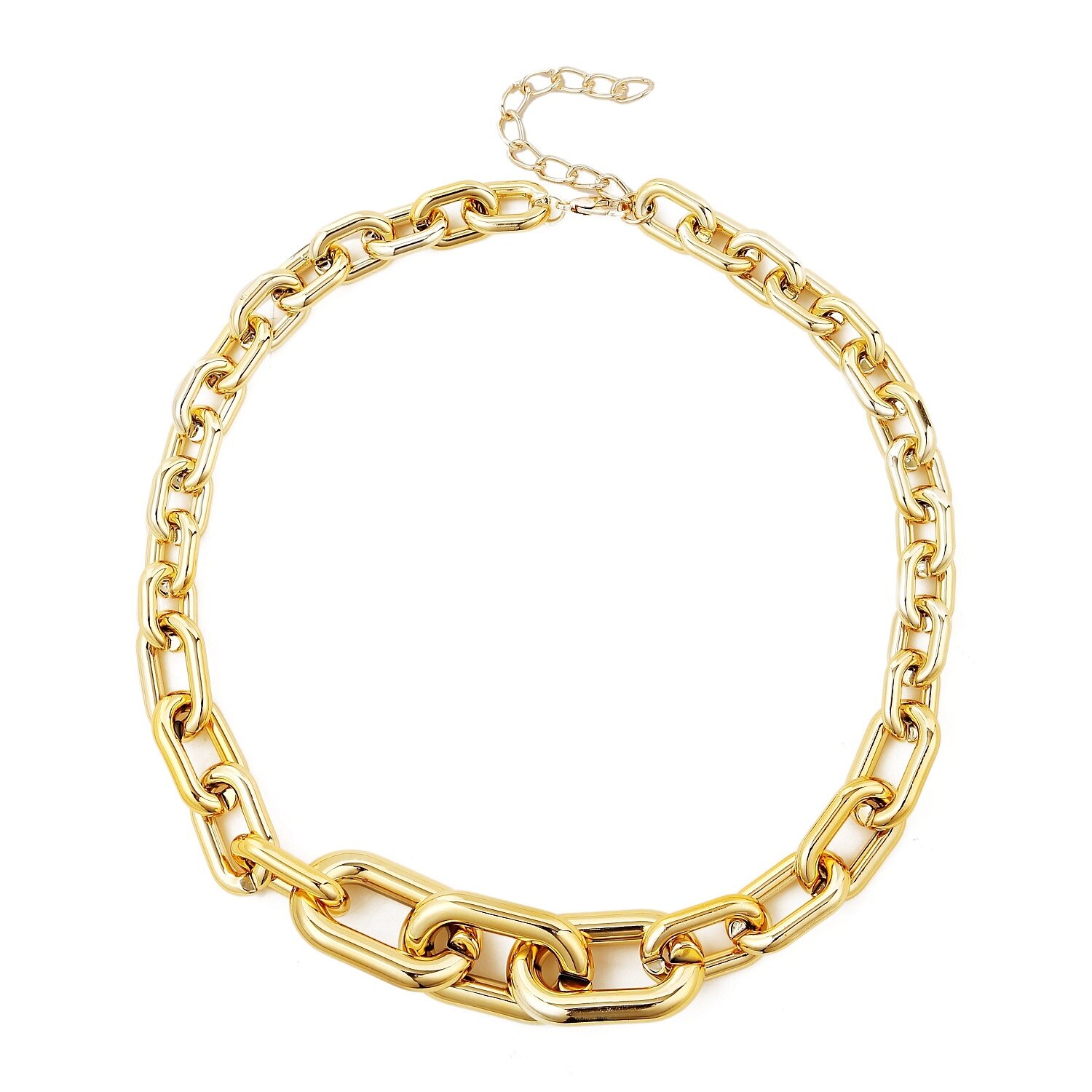 Punk Hip Hop Goldene Metall Halsband Halskette für Frauen Aussage Halsketten Gothic Kubanischen Chunky Kette Charme Halskette: H