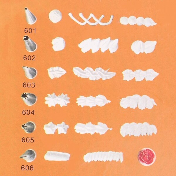 6pcs Cake cookies Decorating Gereedschap Naadloze Gebak Buis Tips Set