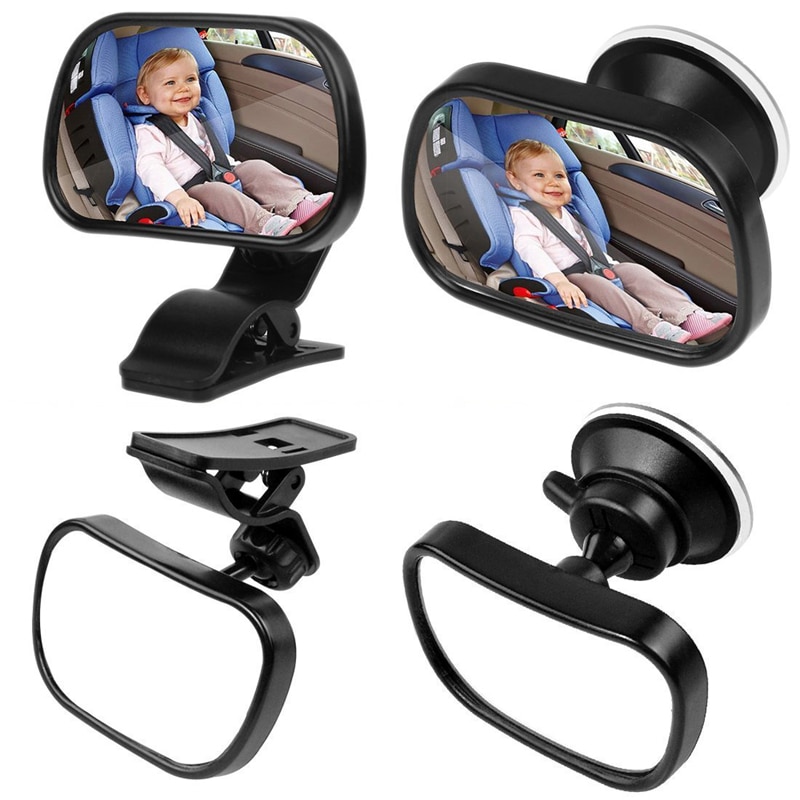 2 in 1 Mini Veiligheid Auto Achterbank Baby Spiegel Verstelbare Baby Achter Bolle Spiegel Auto Baby Kids Monitor Auto styling