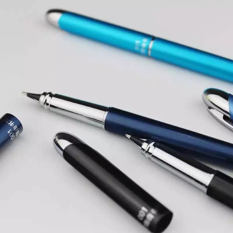 Hero 001 – stylo-plume à encre métallique, avec une pointe à 360 degrés, pointe réversible de couleur bleue, papeterie fournitures scolaires et de bureau