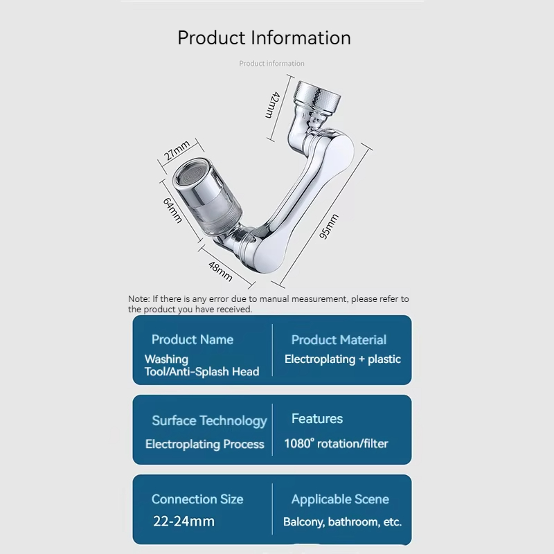 1080 ° Rotierender Wasserfilter Kunststoff Wasserhahn Mechanischer Arm Sprühkopf Küche Waschbecken Verlängerung Wasserhahn Belüfter Univer