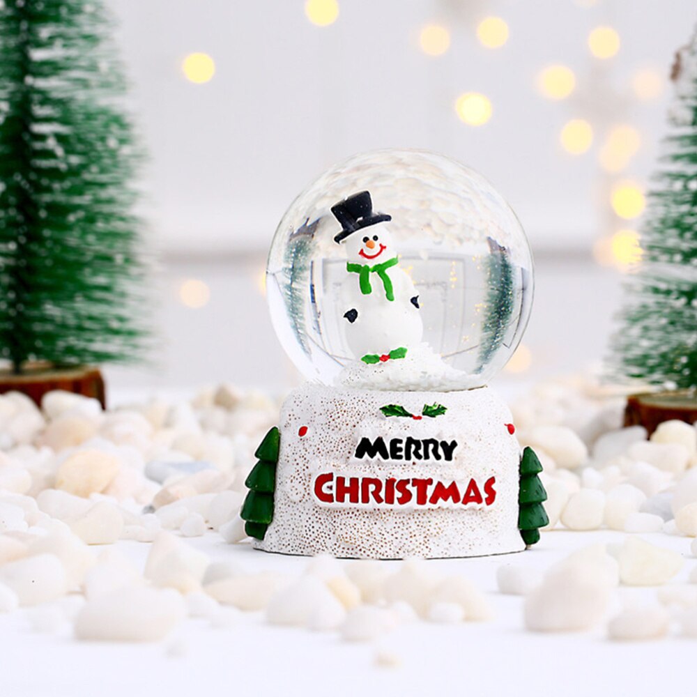 2 szt. Kreatywne świąteczne kule śniegu świecące kule kryształbyć winnym ozdoby na biurko